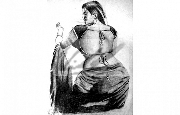 Saree Sketch 1 -MVK ARTworks
